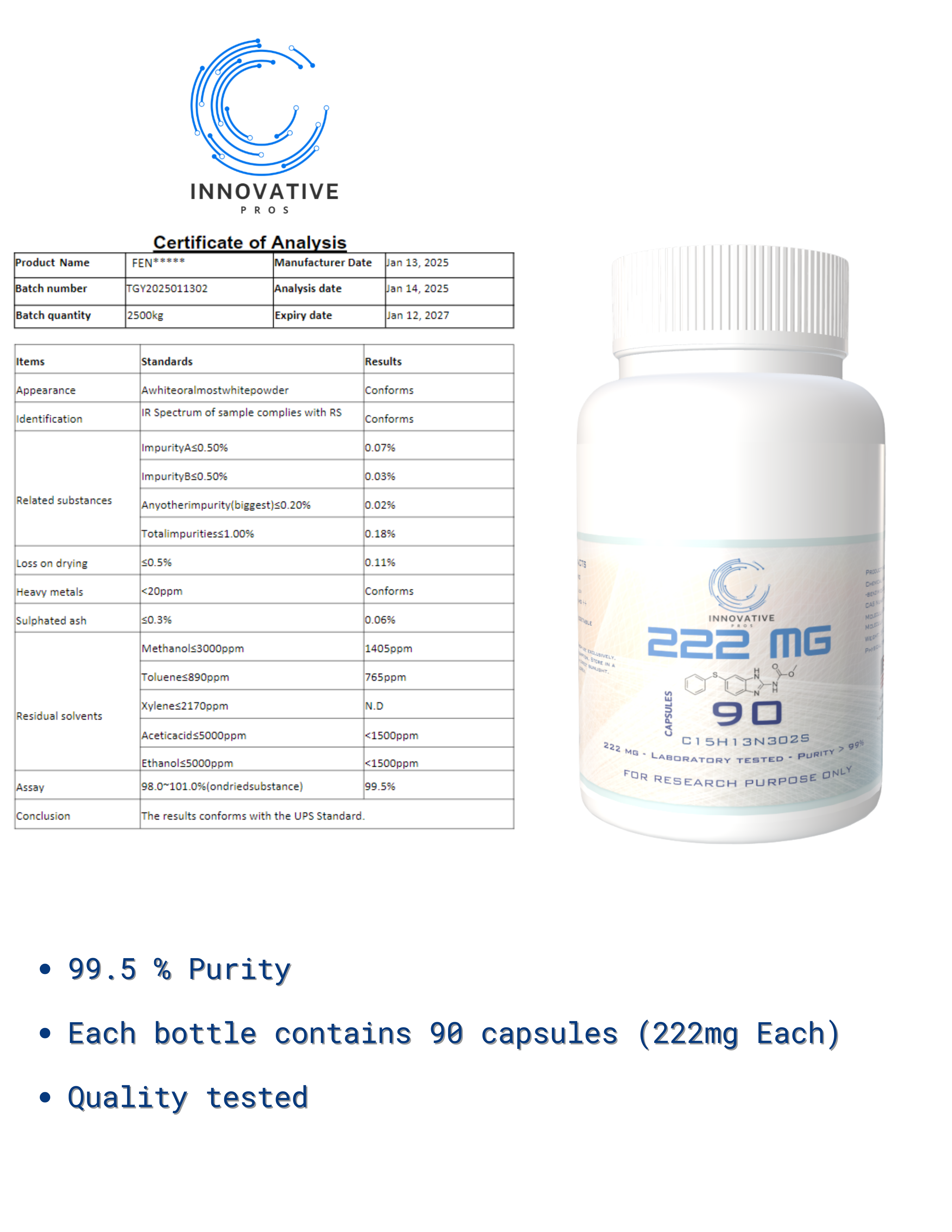 Fenbendazole 222mg 90 Capsules